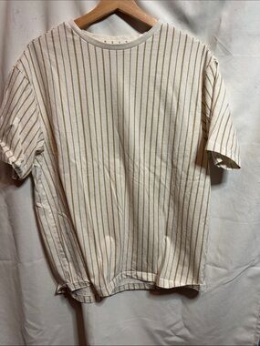 Striped Crewneck Tee in Cream and Tan med #42